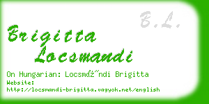 brigitta locsmandi business card